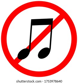 no se permite el vector de signos.  Ningún signo de música aislado en la ilustración vectorial de fondo blanco.