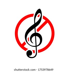 no se permite el vector de signos.  Ningún signo de música aislado en la ilustración vectorial de fondo blanco.