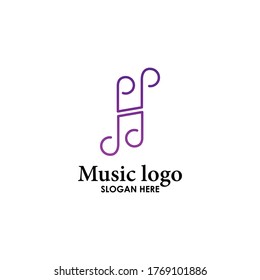 music not logo concept design template, arts music logotype