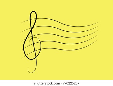 Music notation art on yellow background