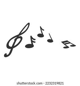 Music notation icon design template vector isolated illustration