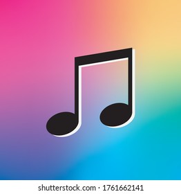 Music note abject with groudient background