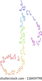 music note abstract rainbow color