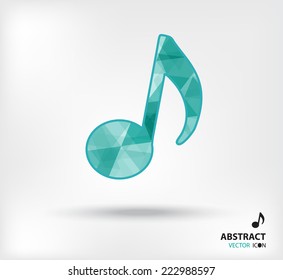 music note abstract vector icon geometric polygon 