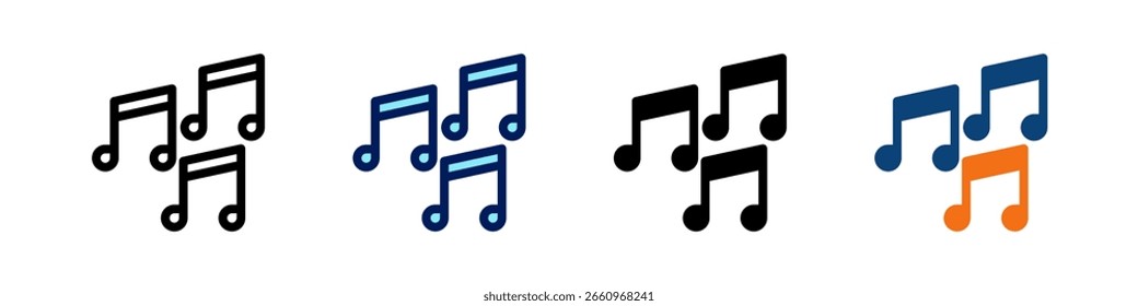 Conjunto de Vetores de Vários Estilos de Ícone de Música All-In-One