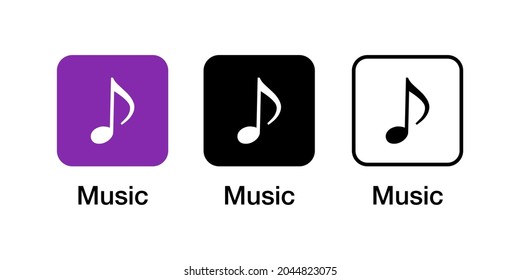 Music, note App Icon Vector Design Illustration Material