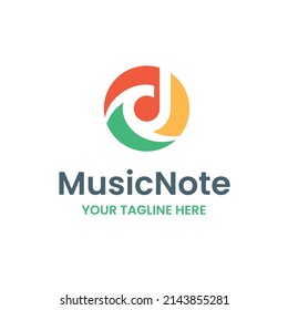 Nota de música Grabación de audio Sonido Vector global Resumen Ilustración Ilustración Icono Elemento Plantilla de diseño