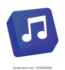 Nota de música Botón de sonido de audio Producción de sonido de audio Icono isométrico realista en 3D.