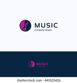 Music note audio sound logo Yin Yang