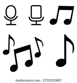 Music Note and Audio Vector Icon Set