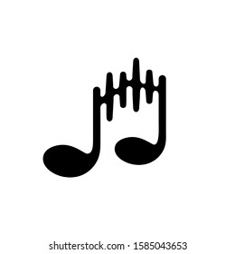 Music Note and audio wave logo