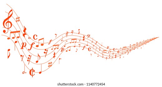 Music note note autumn background