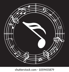 Music note back ground with music symbols