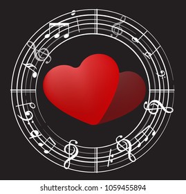 Music note back ground with music symbols