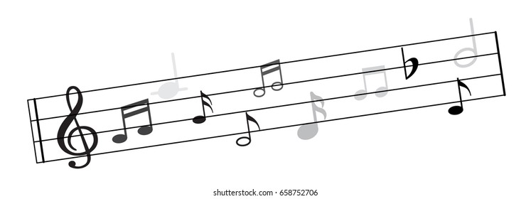Music note background with different music symbols