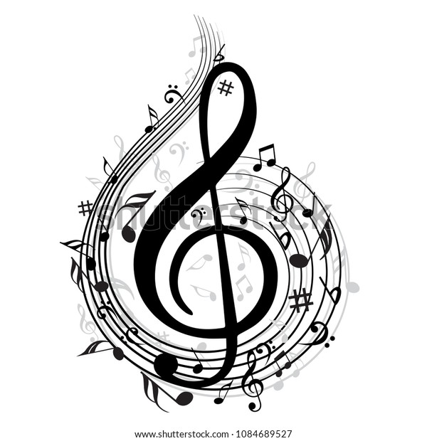 Music Note Background Music Symbol Icon Stock Vector (Royalty Free ...