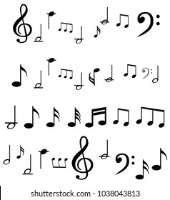 Music note background with music symbol icons