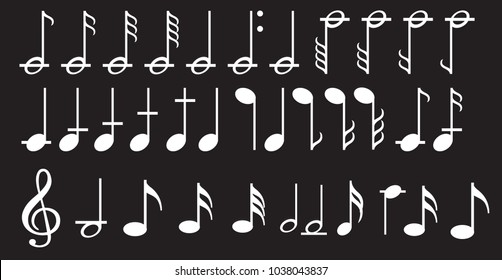 Music note background with music symbol icons