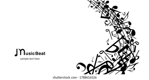 Music note music music background vector illustration black and white abstract