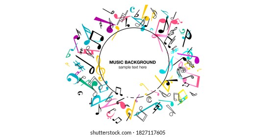Music note music music background vector illustration pop and cool colorful abstract