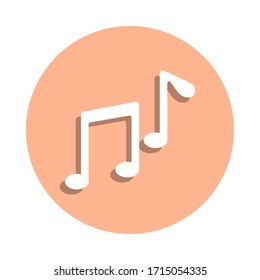 Music note badge icon. Simple glyph, flat vector of music icons for ui and ux, website or mobile application