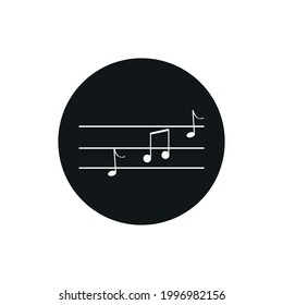 Music note base icon, vector illustration, black sign on isolated background