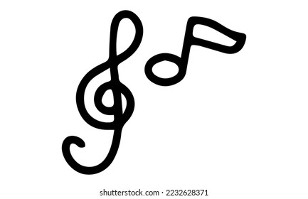 Music note base icon, vector illustration, black sign on isolated background