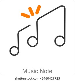 Music Note and beat icon concept