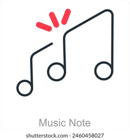 Music Note and beat icon concept