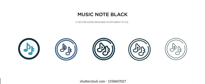 music note black icon in different style vector illustration. two colored and black music note black vector icons designed in filled, outline, line and stroke style can be used for web, mobile, ui