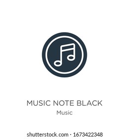 Music note black icon vector. Trendy flat music note black icon from music collection isolated on white background. Vector illustration can be used for web and mobile graphic design, logo, eps10