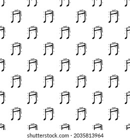 Music note. Black and white seamless pattern for wrapping, fabric and other design