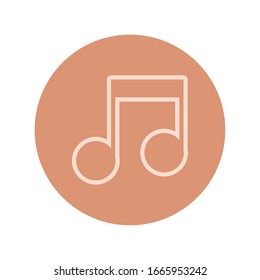 diseño de ilustración vectorial de icono de línea y bloque de notas de música