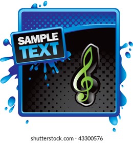 nota musical aviso de tono azul y negro de tono medio grueso