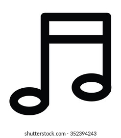 
Music Note Bold Line Icon
