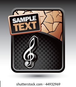 music note bronze cracked background