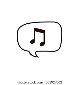 Music note in bubble icon vector illustration graphic design