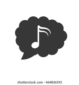 music note bubble sound melody icon. Isolated and flat illustration. Vector graphic