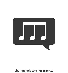 music note bubble sound melody icon. Isolated and flat illustration. Vector graphic