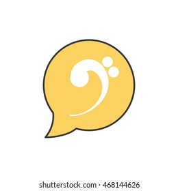 music note bubble sound melody icon. Isolated and flat illustration