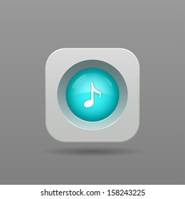 Music Note Button - Vector App Icon