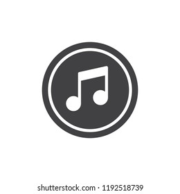 Music note button vector icon. filled flat sign for mobile concept and web design. Sound button simple solid icon. Symbol, logo illustration. Pixel perfect vector graphics