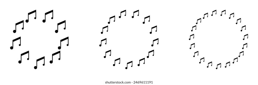 In: Music Note Circle Frame. Klare runde Rahmengestaltung