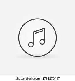 Music Note in Circle outline vector concept icon or design element