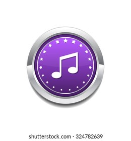 Music Note Circular Vector Purple Web Icon Button