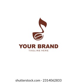 music note and coffee bean logo illustration