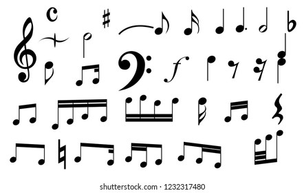 Music Note Collection vector design for banner, 