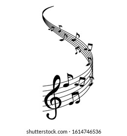 Music Note Collection vector design for banner, Isolated on white background.