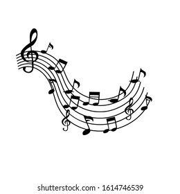 Music Note Collection vector design for banner, Isolated on white background.