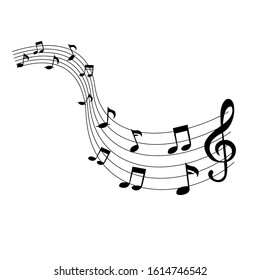 Music Note Collection vector design for banner, Isolated on white background.